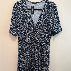 Pensack Navy and White Floral Dress